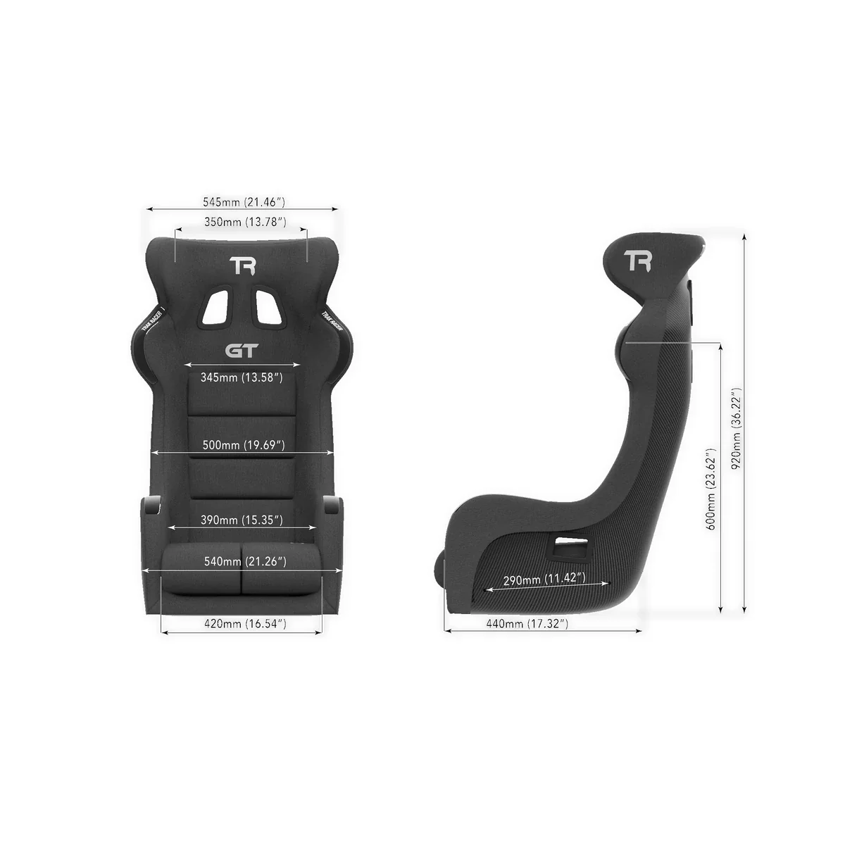 Trak Racer GT Pro Racing Seat - Carbon Fiber Finish - Image 8