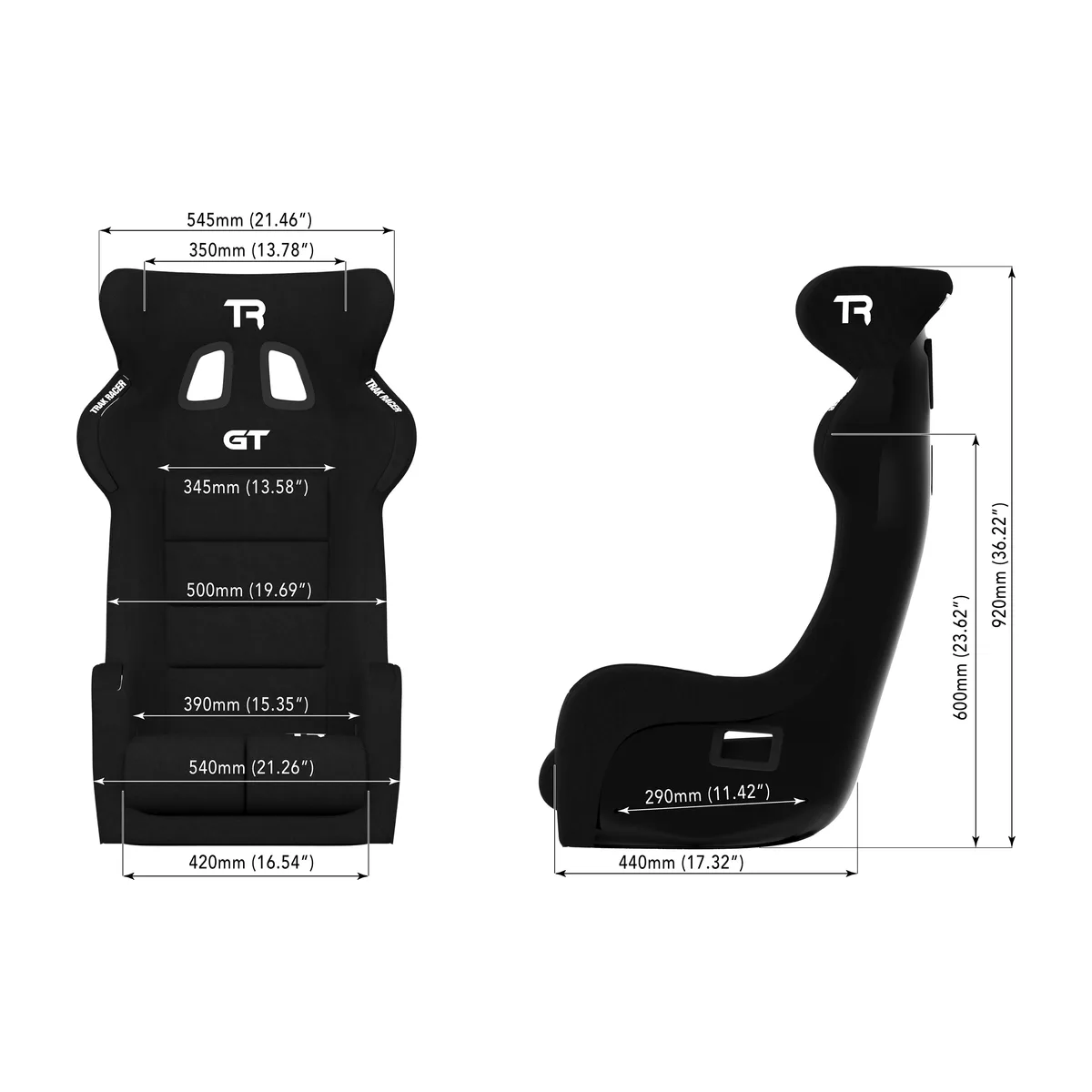 Trak Racer GT Pro Fibreglass Racing Seat | Black - Image 6