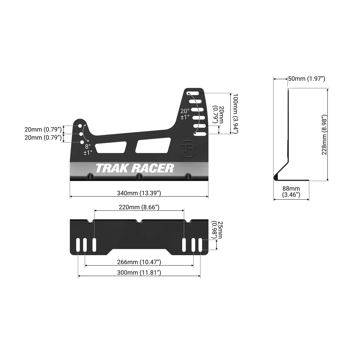 Trak Racer GT Pro Fibreglass Racing Seat | Black - Image 8