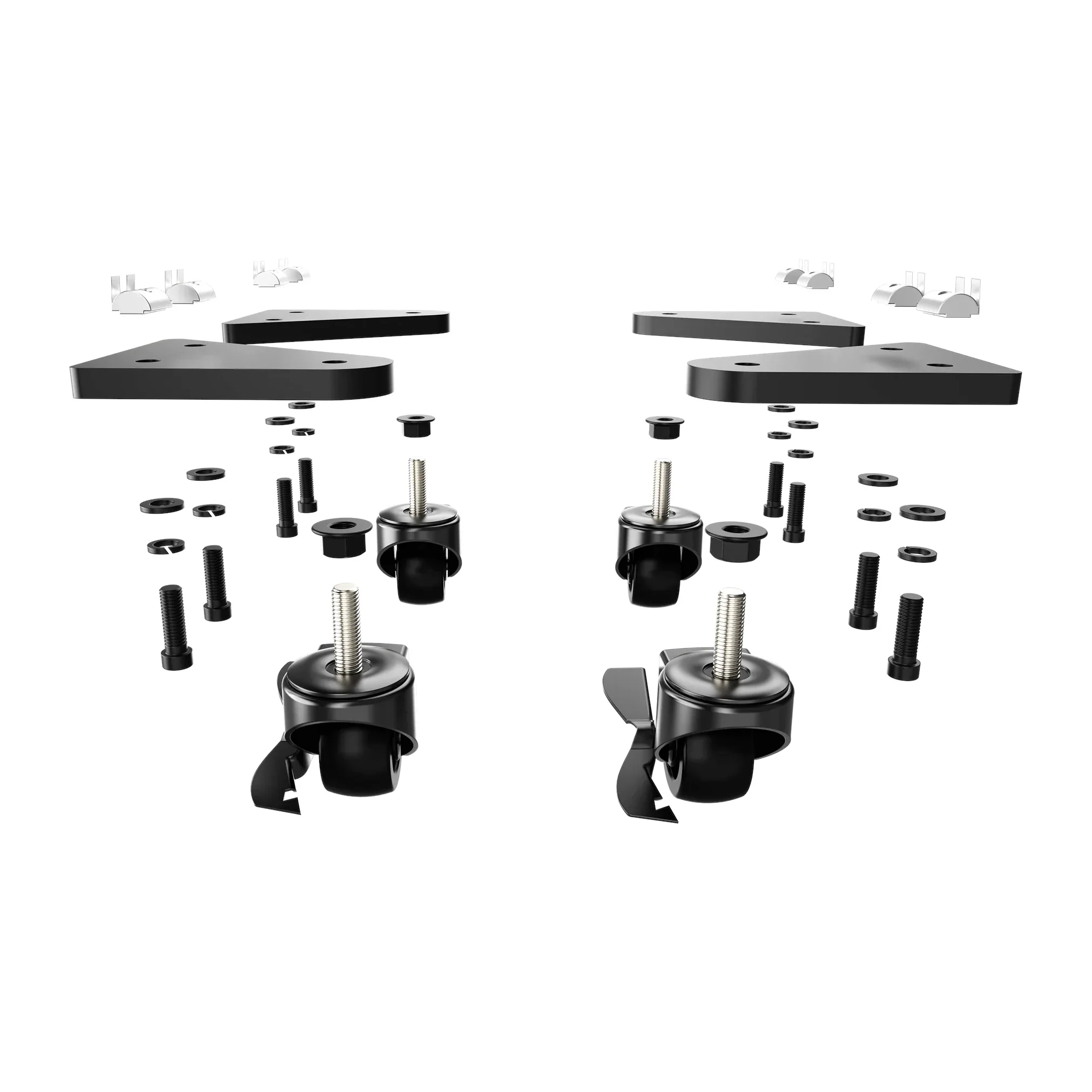 Trak Racer Universal Caster Wheels with Brake & Mounting Brackets - Image 2